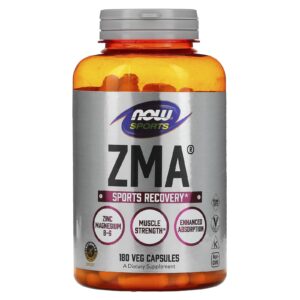NOW Foods Sports ZMA Recuperação Após Esportes 180 Cápsulas Vegetais