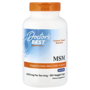 Doctors Best MSM 180 Cápsulas Vegetais (1.000 mg por Cápsula)