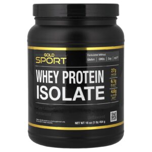 California Gold Nutrition Sport Isolado de Whey Protein Sem Sabor 454 g (1 lb)