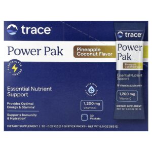 Trace Power Pak Abacaxi e Coco 30 Embalagens 61 g (022 oz) Cada