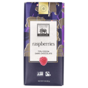 Endangered Species Chocolate Barra de Framboesa Azeda + Chocolate Amargo 72% de Cacau 85 g (3 oz)