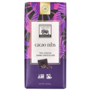 Endangered Species Chocolate Nibs de Cacau + Chocolate Amargo 72% de Cacau 85 g (3 oz)