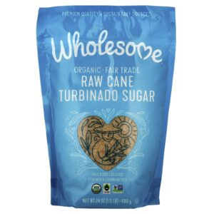 Wholesome Sweeteners Turbinado Orgânico Açúcar de Cana Cru 680 g (24 oz)