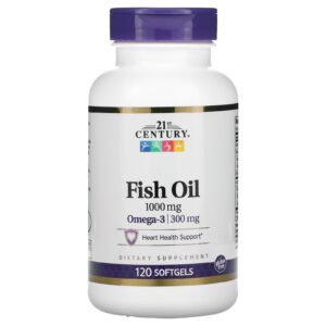 21st Century Óleo de Peixe 1.000 mg 120 Cápsulas Softgel
