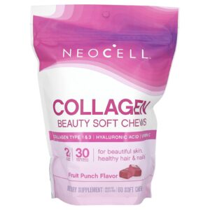 NeoCell Cápsulas Mastigáveis Collagen Beauty Ponche de Frutas 60 Cápsulas Mastigáveis