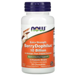 NOW Foods Berry Dophilus 50 Cápsulas Mastigáveis