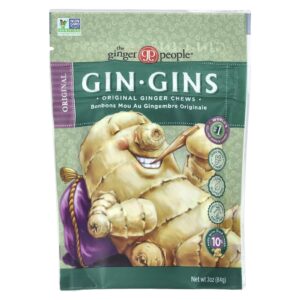 The Ginger People Gin Gins® Cápsulas Mastigáveis de Gengibre Original 84 g (3 oz)