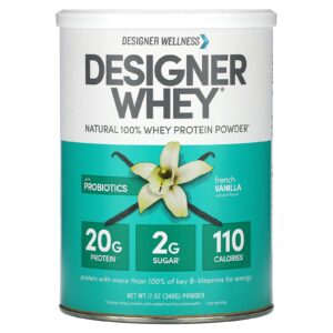 Designer Wellness Designer Whey Proteína de Whey 100% Natural Baunilha Francesa 12 oz (340 g)