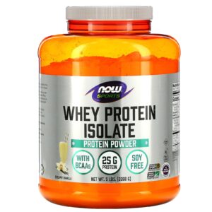 NOW Foods Sports Isolado proteico de soro de leite Baunilha cremosa 2.268 g (5 lbs.)