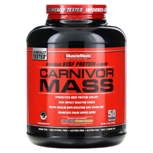MuscleMeds Carnivor Mass Ganho de Proteína Anabólica de Carne Manteiga de Amendoim com Chocolate 2.674 g (59 lb)