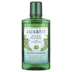 Auromere Enxaguante Bucal Aiurvédico com Neem e Peelu Sem Álcool 473 ml (16 oz)
