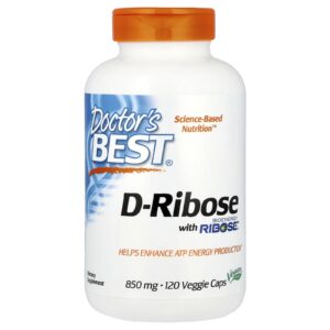 Doctors Best D-Ribose com BioEnergy Ribose® 120 Cápsulas Vegetais