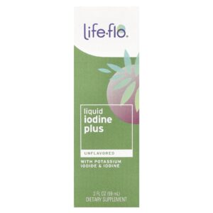 Life-flo Iodo Líquido Plus com Iodeto de Potássio e Iodo Sem Sabor 59 ml (2 fl oz)