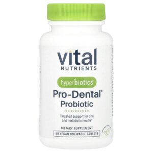 Vital Nutrients Hyperbiotics® Probiótico Pro-Dental® Menta Natural 90 Comprimidos Mastigáveis Veganos