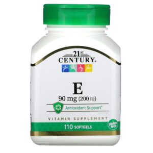 21st Century Vitamina E 90 mg (200 UI) 110 Cápsulas Softgel