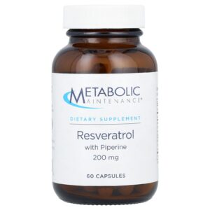 Metabolic Maintenance Resveratrol com Piperina 200 mg 60 Cápsulas