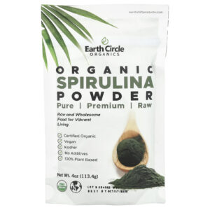 Earth Circle Organics Espirulina Orgânica em Pó 113 g (4 oz)