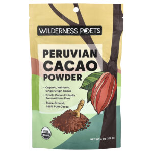 Wilderness Poets Cacau Peruano Orgânico em Pó 170 g (6 oz)