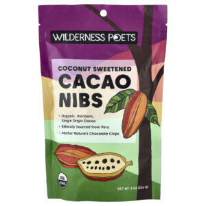 Wilderness Poets Pedaços de Cacau Adoçados com Coco Orgânicos 226 g (8 oz)