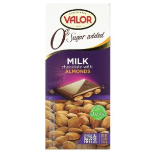 Valor Chocolates Chocolate ao Leite com Amêndoas Sem Adição de Açúcar 150 g (53 oz)