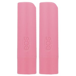 EOS Balm Labial de Manteiga de Karité 100% Natural Orgânico Sorbet de Morango Embalagem com 2 Unidades 4 g (014 oz) Cada