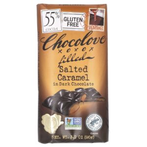 Chocolove Chocolate com Caramelo Salgado Recheado em Chocolate Amargo 55% de Cacau 90 g (32 oz)