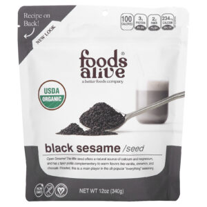 Foods Alive Gergelim Preto Orgânico Semente 340 g (12 oz)