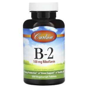 Carlson Vitamina B-2 100 mg 250 Comprimidos Vegetarianos