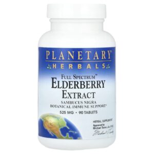 Planetary Herbals Extrato de Sabugueiro Full Spectrum™ 90 Comprimidos
