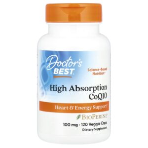 Doctors Best CoQ10 de Alta Absorção com BioPerine® 100 mg 120 Cápsulas Vegetais