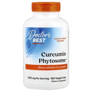 Doctors Best Fitossomo de Curcumina 1.000 mg 180 Cápsulas Vegetais (500 mg por Cápsula)