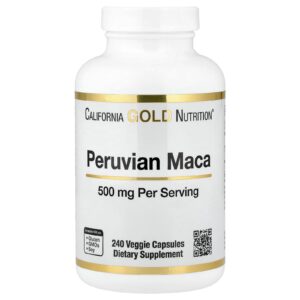 California Gold Nutrition Maca Peruana 500 mg 240 Cápsulas Vegetais