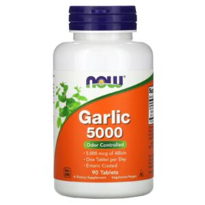 NOW Foods Garlic 5000 500 mg 90 Comprimidos