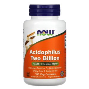 NOW Foods Acidophilus 2 Bilhões de UFCs 100 Cápsulas Vegetais