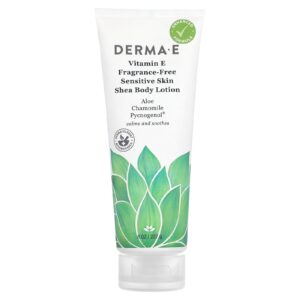 DERMA E Loção Corporal de Karité para Pele Sensível à Vitamina E Sem Perfume 227 ml (8 fl oz)