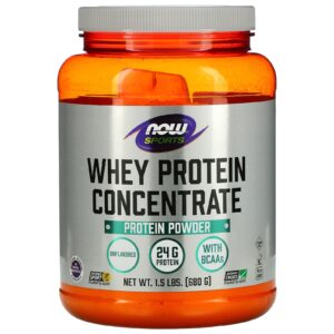 NOW Foods Esportes Concentrado de Proteína de Whey e Proteína em Pó Sem Sabor 680 g (15 lbs)