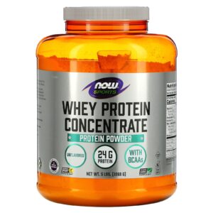 NOW Foods Sports Whey Protein Concentrado Sem Sabor 2268 g (5 lb)