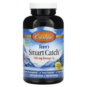 Carlson Teens Smart Catch Limão Natural 180 Cápsulas Softgel