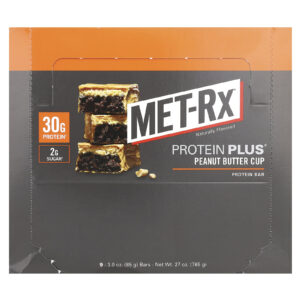 MET-Rx Barra de Proteína Plus Copos de Manteiga de Amendoim 9 Barras 85 g (3 oz) Cada