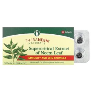 Organix South TheraNeem Naturals Extrato Supercrítico da Folha de Neem 8 mg 60 Cápsulas Softgel