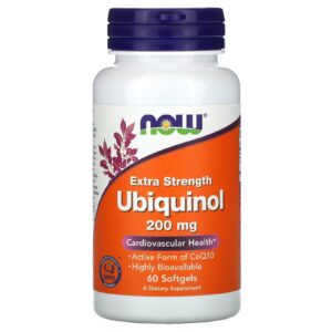 NOW Foods Ubiquinol 200 mg 60 Cápsulas Softgel