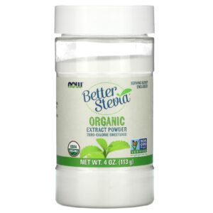 NOW Foods Better Stevia Extrato Orgânico em Pó 113 g (4 oz)