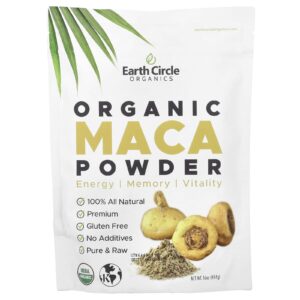 Earth Circle Organics Maca Orgânica em Pó Crua 454 g (16 oz)