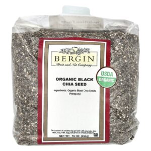 Bergin Fruit and Nut Company Semente de Chia Preta Orgânica 454 g (16 oz)
