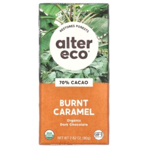 Alter Eco Barra de Chocolate Amargo Orgânico Caramelo Queimado Cacau 70% 80 g (282 oz)