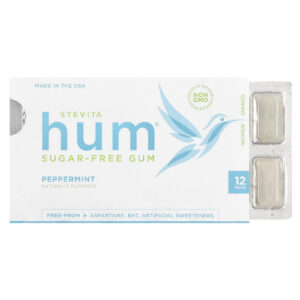 Stevita Naturals Hum® Goma de Mascar Sem Açúcar Hortelã-Pimenta 12 Unidades