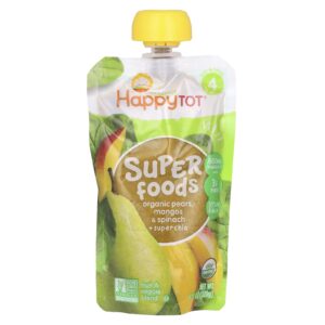 Happy Family Organics HappyTot SuperFoods Fase 4 Peras Orgânicas Mangas e Espinafre + Super Chia 120 g (422 oz)