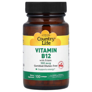 Country Life Vitamina B12 com Folato Cereja 100 Pastilhas