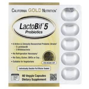 California Gold Nutrition Probióticos LactoBif® 5 5 Bilhões de UFCs 60 Cápsulas Vegetais