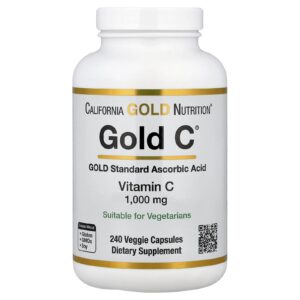 California Gold Nutrition Gold C™ Vitamina C de Classe USP 1.000 mg 240 Cápsulas Vegetais